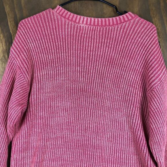 Sonoma Womens Sweater Blush Pink V Neck Cable Knit Fisherman Long Sleeve Large - Picture 11 of 12